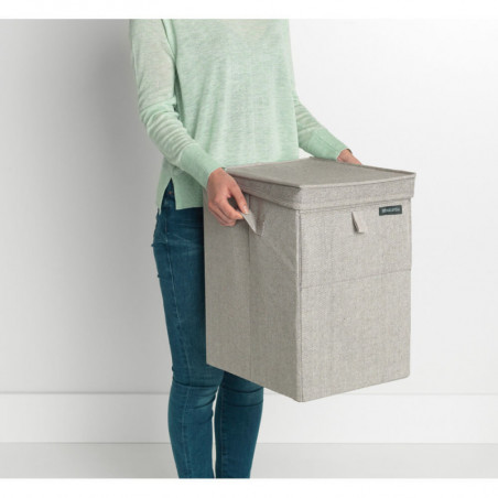 Brabantia Κιβώτιο πλυντηρίου ρούχων 1000827, 35 l, Άνοιγμα μπροστά, Ευρύ καπάκι, Πτυσσόμενο, Γκρι