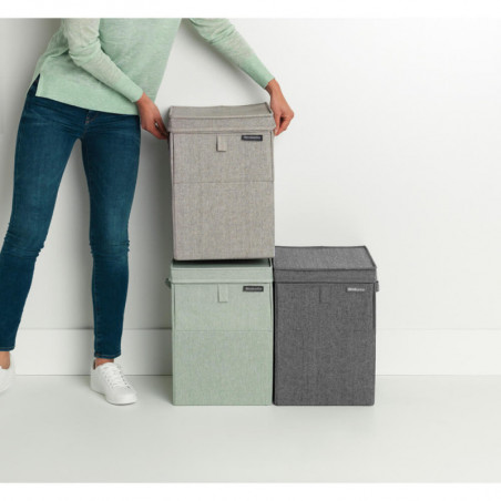 Brabantia Κιβώτιο πλυντηρίου ρούχων 1000827, 35 l, Άνοιγμα μπροστά, Ευρύ καπάκι, Πτυσσόμενο, Γκρι