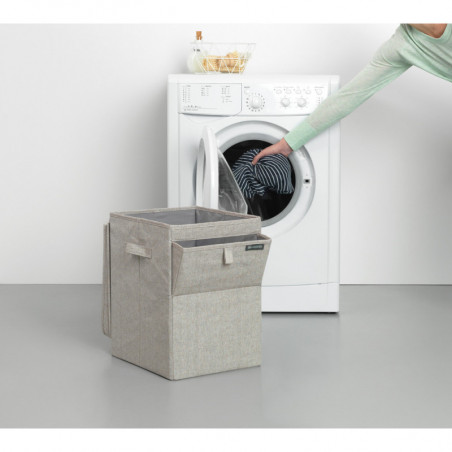 Brabantia Κιβώτιο πλυντηρίου ρούχων 1000827, 35 l, Άνοιγμα μπροστά, Ευρύ καπάκι, Πτυσσόμενο, Γκρι