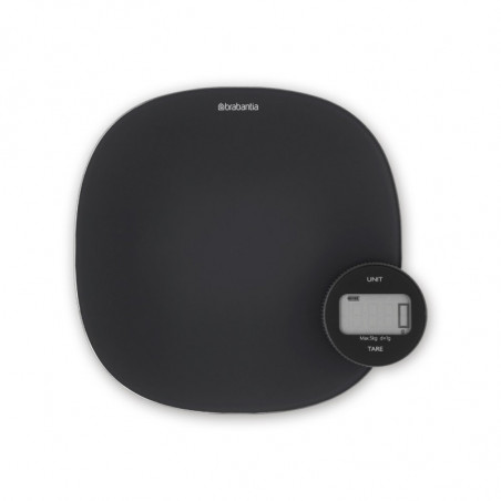 Ζυγαριά κουζίνας Brabantia Tasty+ 1001253, Μέχρι 5 kg, Δεν απαιτούνται μπαταρίες, Τάρα, Ψηφιακή οθόνη, Σκούρο γκρι