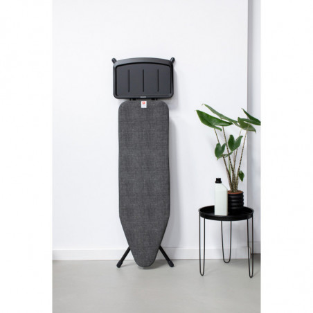 Τραπέζι σιδερώματος Brabantia B 1003351, 124x38 cm, 7 θέσεις ρύθμισης, υποδοχή γεννήτριας ατμού, Μαύρο