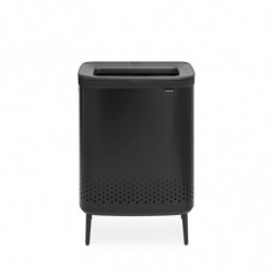 Καλάθι πλυσίματος Brabantia Bo 1004177, 2x45 l, Πλήρωση χωρίς άνοιγμα, οπές εξαερισμού, ρυθμιζόμενα πόδια, Μαύρο