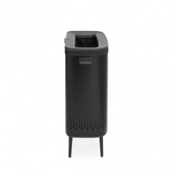 Καλάθι πλυσίματος Brabantia Bo 1004177, 2x45 l, Πλήρωση χωρίς άνοιγμα, οπές εξαερισμού, ρυθμιζόμενα πόδια, Μαύρο