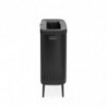 Καλάθι πλυσίματος Brabantia Bo 1004177, 2x45 l, Πλήρωση χωρίς άνοιγμα, οπές εξαερισμού, ρυθμιζόμενα πόδια, Μαύρο