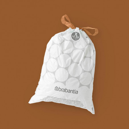 Σακούλα απορριμμάτων Brabantia PerfectFit NewIcon/Bo 1005582, Μέγεθος X, 10-12 l, 40 τεμάχια, Λευκό