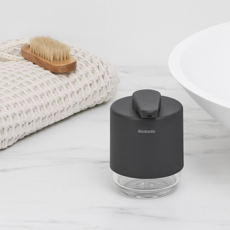Διανομέας υγρού σαπουνιού Brabantia MindSet 1005672, 200 ml, ευρύ άνοιγμα, σκούρο γκρι