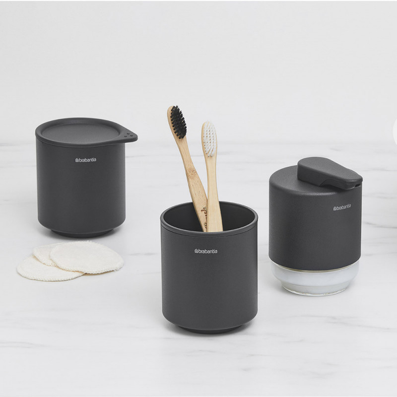 Διανομέας υγρού σαπουνιού Brabantia MindSet 1005672, 200 ml, ευρύ άνοιγμα, σκούρο γκρι
