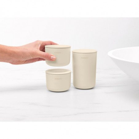 Σετ αποθήκευσης Brabantia ReNew 1006269, 3 τεμαχίων, μαλακός αντιολισθητικός πάτος, μπεζ
