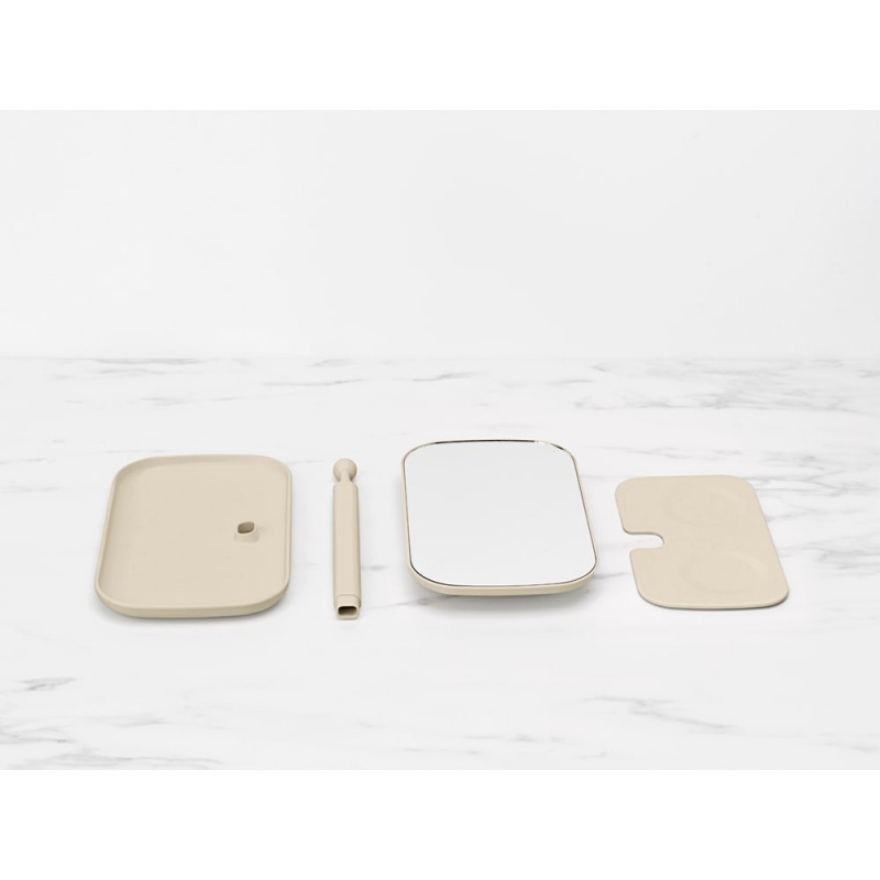 Καθρέφτης με βάση για αξεσουάρ Brabantia ReNew 1006271, 28,3x20x12,6 cm, Αντιολισθητική βάση, ρυθμιζόμενο κατά 360°, Μπεζ