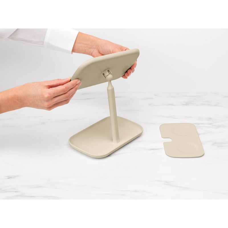 Καθρέφτης με βάση για αξεσουάρ Brabantia ReNew 1006271, 28,3x20x12,6 cm, Αντιολισθητική βάση, ρυθμιζόμενο κατά 360°, Μπεζ
