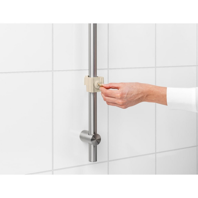 Οργανωτής ντους Brabantia ReNew 1006272, 7.5x13.3x24.4 cm, Βάθος με τρύπες νερού, Ανθεκτικό στη διάβρωση, Μπεζ