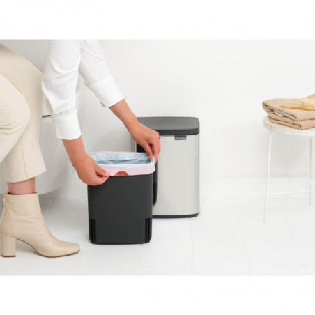 Κάδος Brabantia Bo Small 1006630, 7 L, Ομαλό και αθόρυβο άνοιγμα, Αντιολισθητική βάση, Inox