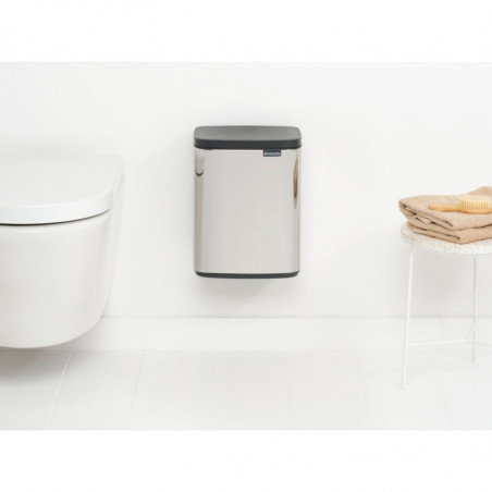 Κάδος Brabantia Bo Small 1006630, 7 L, Ομαλό και αθόρυβο άνοιγμα, Αντιολισθητική βάση, Inox