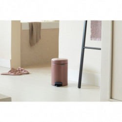 Κάδος με πεντάλ Brabantia NewIcon 1008837, 3 L, Ομαλό κλείσιμο, Αντιολισθητική βάση, Σατινέ φινίρισμα, Καφέ