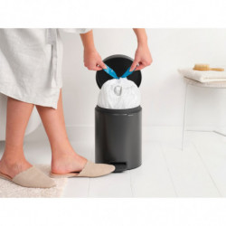Κάδος απορριμμάτων με πεντάλ Brabantia NewIcon 1008838, 5 L, Ομαλό κλείσιμο, Αντιολισθητική βάση, Σκούρο γκρι