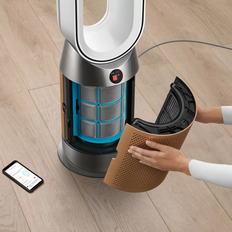 Καθαριστής αέρα 3 σε 1 Dyson HP09 NK/GD, Ψυγείο, Θέρμανση, Έως 81m2, Wi-Fi, 10 ταχύτητες, Ταλάντωση, Αυτόματος αισθητήρας βρώμικου αέρα, Νικέλιο/Χρυσό