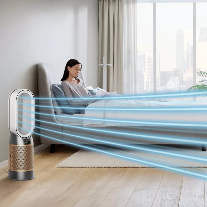Καθαριστής αέρα 3 σε 1 Dyson HP09 NK/GD, Ψυγείο, Θέρμανση, Έως 81m2, Wi-Fi, 10 ταχύτητες, Ταλάντωση, Αυτόματος αισθητήρας βρώμικου αέρα, Νικέλιο/Χρυσό