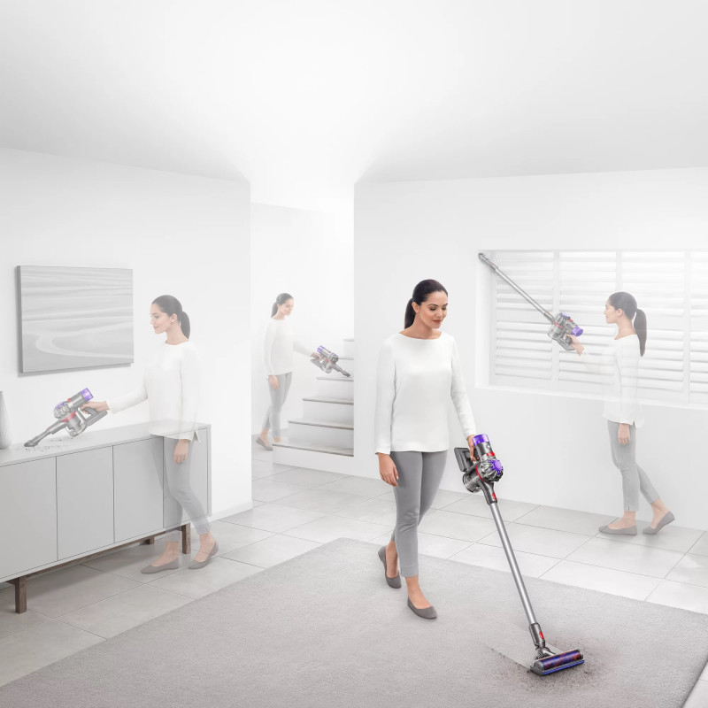 Σκούπα όρθια Dyson V8 Advanced 492636-01, 130AW, 540ml, 110000 rpm/min, αυτονομία έως 40 λεπτά, HEPA, Ασημί/Νικέλιο