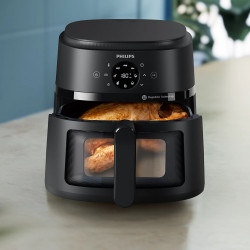 Φριτέζα ζεστού αέρα AirFryer Philips NA230/00, 1700W, 6,2l, 60-200C, 13 προγράμματα, Timer, Rapid Air, Μαύρο