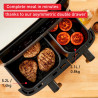 Διπλή φριτέζα ζεστού αέρα Tefal Dual Easy Fry & Grill EY905D10, 2750 W, 5,1+3,2 l, 40-200C, 2,2 kg, 8 προγράμματα, οθόνη LCD, Συγχρονισμός,  Μαύρο/Inox