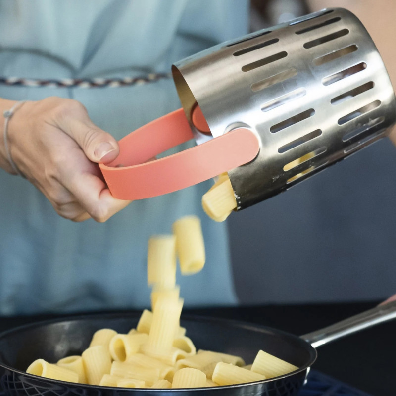 Σουρωτήρι Trebonn Cookinpodpro 1523101, Για μαγείρεμα και αποστράγγιση, Λαβή για εύκολο χύσιμο, Ανοξείδωτο, Inox/Κοράλι