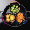 Σουρωτήρι Trebonn Cookinpodpro 1523101, Για μαγείρεμα και αποστράγγιση, Λαβή για εύκολο χύσιμο, Ανοξείδωτο, Inox/Κοράλι