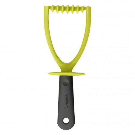 Εργαλείο Πουρέ Πατάτας Trebonn 1523205, 25,5 cm, Μαλακή λαβή, Οπή για κρέμασμα, Μαύρο/Κίτρινο