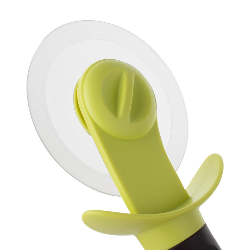 Μαχαίρι πίτσας Trebonn Willy 1523210, 22 cm, Μαλακή λαβή, Αφαιρούμενη λεπίδα, Μαύρο/Κίτρινο