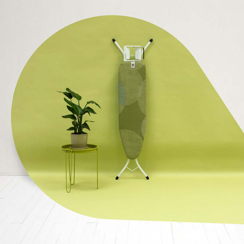 Τραπέζι σιδερώματος Brabantia A 1005614, 110x30 cm, 7 θέσεις ρύθμισης, Σιδεροθήκη, Πράσινο