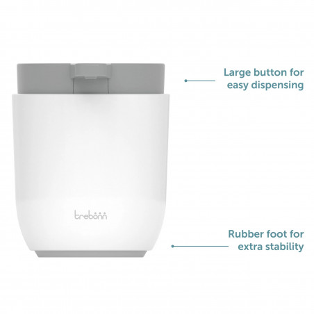 Δοσομετρητής σαπουνιού Trebonn 3025120, Δράση πίεσης, 300 ml, Μεγάλο άνοιγμα, Μεγάλη αντλία, Λευκό/γκρι