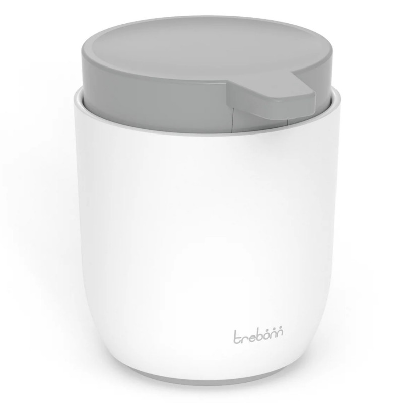 Δοσομετρητής σαπουνιού Trebonn 3025120, Δράση πίεσης, 300 ml, Μεγάλο άνοιγμα, Μεγάλη αντλία, Λευκό/γκρι