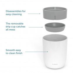 Θήκη οδοντόβουρτσας Trebonn 3025100, 11x9x9 cm, 3 θήκες, αποσπώμενη, λευκό/γκρι