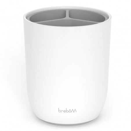 Θήκη οδοντόβουρτσας Trebonn 3025100, 11x9x9 cm, 3 θήκες, αποσπώμενη, λευκό/γκρι