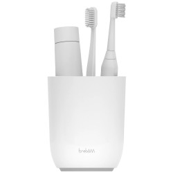 Θήκη οδοντόβουρτσας Trebonn 3025100, 11x9x9 cm, 3 θήκες, αποσπώμενη, λευκό/γκρι