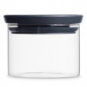 Γυάλινο βάζο Brabantia Stackable 646876, 0,3 l, Σφιχτό κλείσιμο, Πλένεται στο πλυντήριο πιάτων, Διαφανές/Σκούρο γκρι