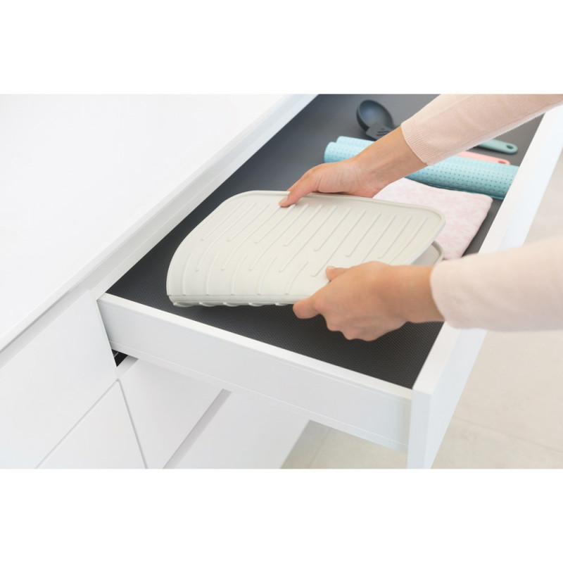 Πατάκι στεγνώματος πιάτων σιλικόνης Brabantia SinkSide 1000207, 43,5x32,5 cm, Πτυσσόμενο, Ανοιχτό Γκρι