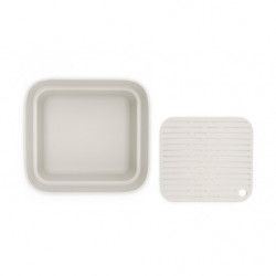 Λεκάνη πλύσης και αποστράγγισης Brabantia 1003316, 16,1 x 37,4 x 34,4 cm, Ασφαλής για πιάτα με αντικολλητική επίστρωση, Ανοιχτό γκρι