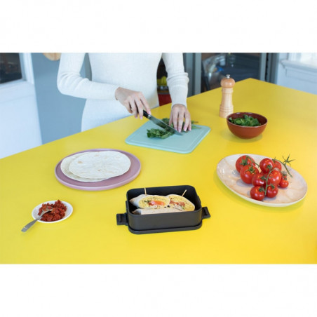 Κουτί τροφίμων Brabantia Make&Take 1006281, 1,1 l, Κούμπωμα, χωρίς BPA, Σκούρο γκρι