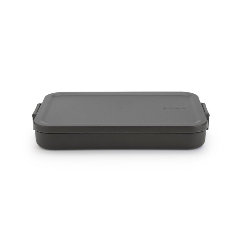 Κουτί τροφίμων Brabantia Make&Take 1006284, 1,1 l, Μέχρι 2 σάντουιτς, χωρίς BPA, Επίπεδο, Σκούρο γκρι