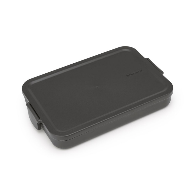 Κουτί τροφίμων Brabantia Make&Take 1006284, 1,1 l, Μέχρι 2 σάντουιτς, χωρίς BPA, Επίπεδο, Σκούρο γκρι