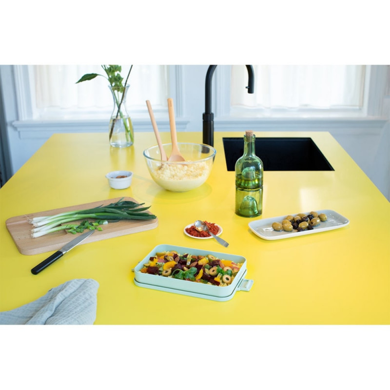 Κουτί γεύματος Brabantia Make&Take 1006285, 1,1 l, έως 2 σάντουιτς, χωρίς BPA, επίπεδο, Πράσινο