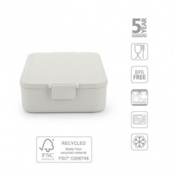 Κουτί τροφίμων Brabantia Make&Take 1006289, 2 l, Στεγανό κλείσιμο, χωρίς BPA, Ανοιχτό γκρι