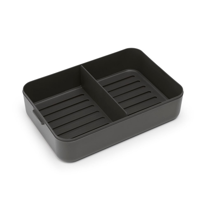 Κουτί τροφίμων Brabantia Make&Take 1006290, 2 l, Με διαχωριστικά, Στεγανό κλείσιμο, Χωρίς BPA, Σκούρο γκρι