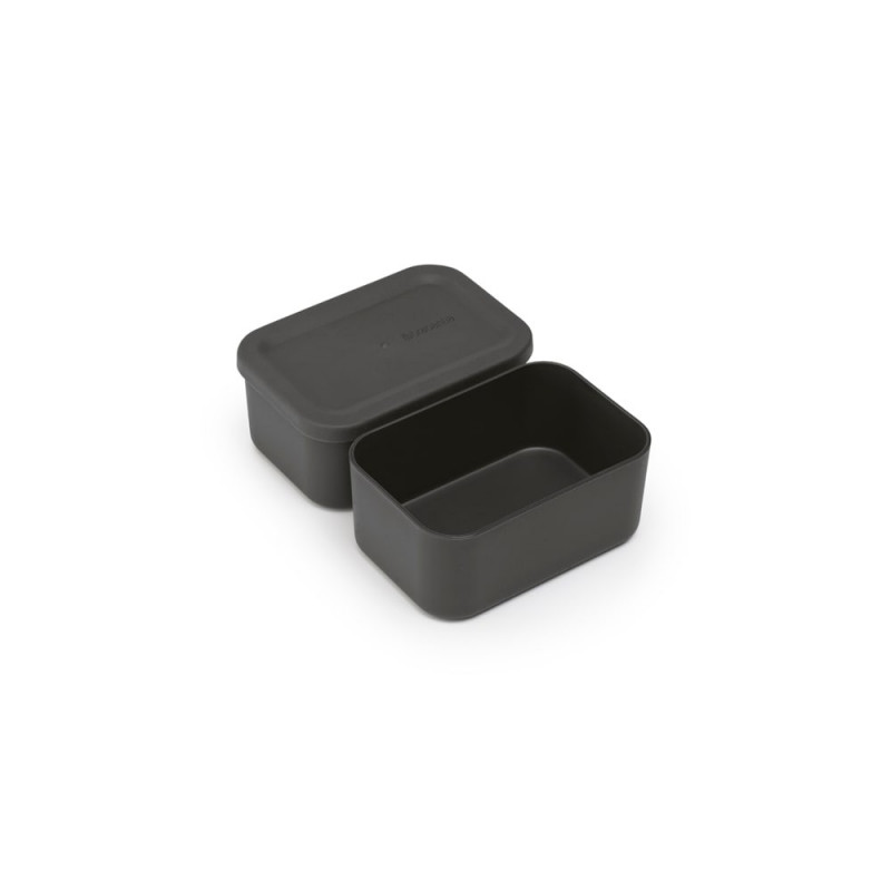 Κουτί τροφίμων Brabantia Make&Take 1006290, 2 l, Με διαχωριστικά, Στεγανό κλείσιμο, Χωρίς BPA, Σκούρο γκρι