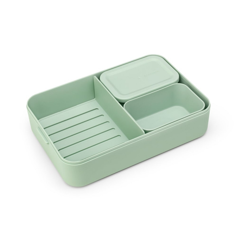 Κουτί τροφίμων Brabantia Make&Take 1006291, 2 l, Με διαχωριστικά, Στεγανό κλείσιμο, Χωρίς BPA, Πράσινο