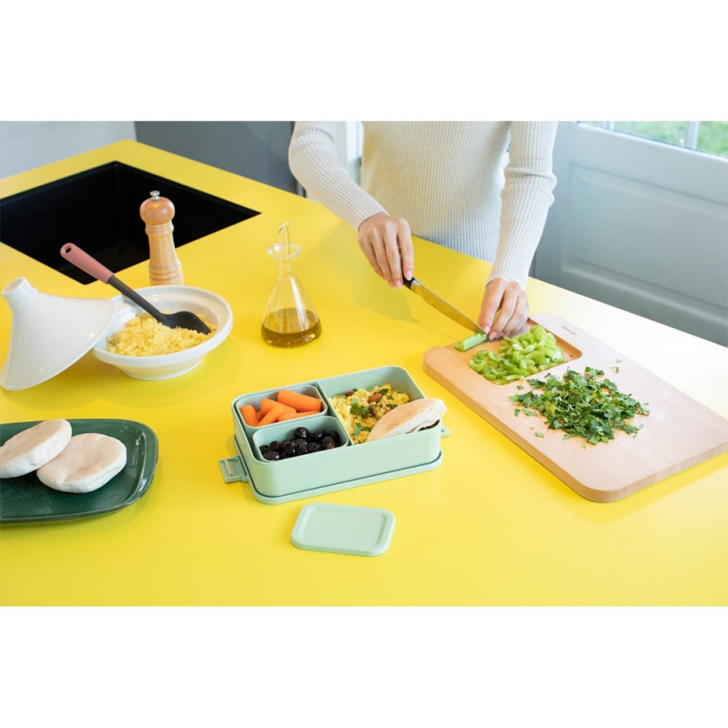 Κουτί τροφίμων Brabantia Make&Take 1006291, 2 l, Με διαχωριστικά, Στεγανό κλείσιμο, Χωρίς BPA, Πράσινο