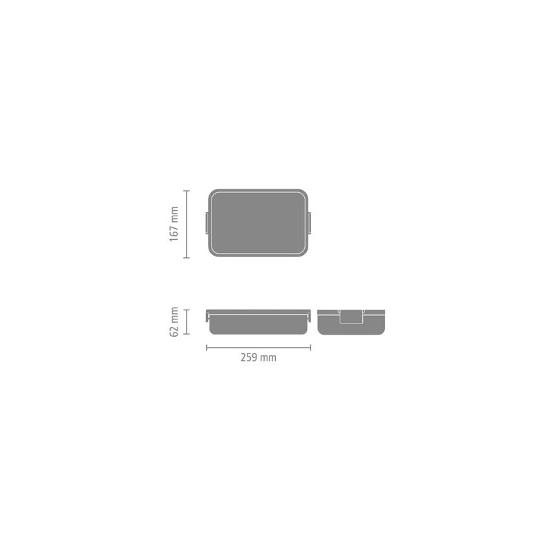 Κουτί τροφίμων Brabantia Make&Take 1006291, 2 l, Με διαχωριστικά, Στεγανό κλείσιμο, Χωρίς BPA, Πράσινο