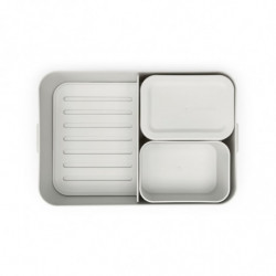 Κουτί τροφίμων Brabantia Make&Take 1006292, 2 l, Με διαχωριστικά, Στεγανό κλείσιμο, Χωρίς BPA, Ανοιχτό γκρι