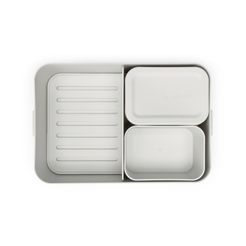 Κουτί τροφίμων Brabantia Make&Take 1006292, 2 l, Με διαχωριστικά, Στεγανό κλείσιμο, Χωρίς BPA, Ανοιχτό γκρι