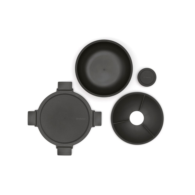 Σαλατιέρα Brabantia Make&Take 1006302, 1,3 l, Αεροστεγές κλείσιμο, χωρίς BPA, Σκούρο γκρι